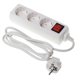 Сетевой удлинитель  1.5м BURO BU-PS3.1/W 3 розетки, белый (пакет ПЭ)