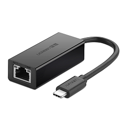 Сетевой адаптер UGREEN Type-C - RJ45 черный, 10/100 Мбит/с (30287)