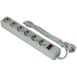 Сетевой фильтр  1.5м EXEGATE EX266865RUS SP-6-1.5G 6 розеток, евровилка, светло-серый