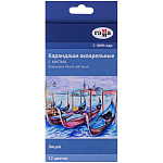 Карандаши акварельные Гамма "Лицей", 12цв.+кисть, заточен, картон, 221118_02
