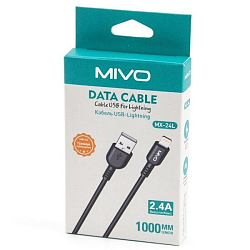 Кабель USB <--> Lightning  1.0м MIVO MX-49L черный