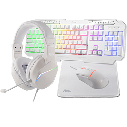 Набор Smartbuy F10 белый (SBC610GW) (клавиатура+мышь+гарнитура+коврик)