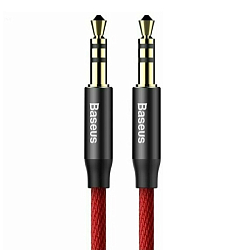 Кабель Jack 3.5 <--> Jack 3.5  1.0м Baseus M30 черныйc с серебрянной вставкой (CAM30-BS1)