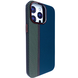 Задняя накладка LUXO MagSafe для iPhone 15 Pro синий, серый, карбон, разноцветные узоры