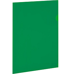 Папка-уголок прозрачная А4 BRAUBERG UNIVERSAL, зеленая, 0,10 мм, со штрихкодом, 273048