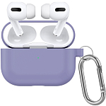 Силиконовый чехол SILICONE CASE для AirPods PRO 2 с карабином  14 лаванда