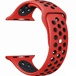 Силиконовый ремешок для Apple Watch Nike 42/44/45/49mm Темно красный с черным