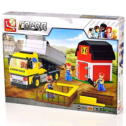 Конструктор SLUBAN Город: Самосвал (фигурки чел., 384 дет.)