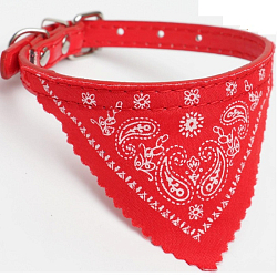 Ошейник с косынкой 32 х 1 см, ОШ 22-28, красный