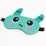 Маска для сна с ушками «Монстрик», 19.3×15 см, бирюзовая