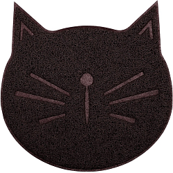 Коврик 2-в-1 под миску/туалет животных 38×38 см бордовый