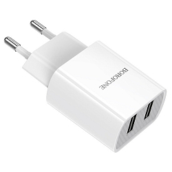 Сетевое ЗУ 2USB 2.1A BOROFONE BA53A, Powerway, белый