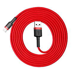 Кабель USB <--> Lightning  1.0м BASEUS Cafule Cable красный с черным (CALKLF-B09)