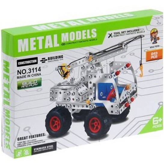 Конструктор металлический «Автокран», 243 детали