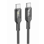 Кабель USB <--> Lightning  1.2м HOCO U120 Transparent Explore, чёрный