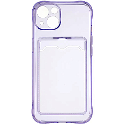 Задняя накладка ZIBELINO Silicone Card Holder Case для iPhone 13 Mini (сиреневый) защита камеры