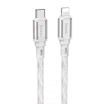 Кабель Lightning <--> Type-C  1.0м HOCO X98 Crystal ice, серебряный, PD 20Вт