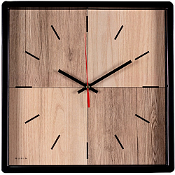 Часы настенные РУБИН "Два дерева" квадрат 30х30см, корпус черный (3028-011)