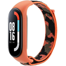 Нейлоновый ремешок AKSBERRY для Xiaomi Mi Band 4/5/6/7 оранжевый камуфляж