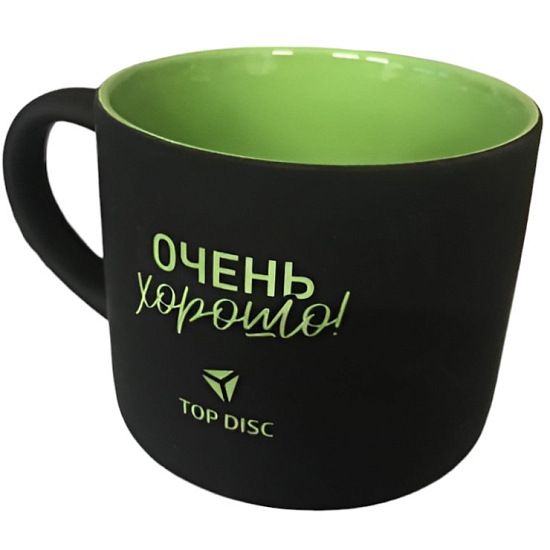 Кружка TOP DISC черный с зеленым (Yasna)