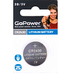 Элемент питания GoPower CR2430 BL-1 (1/40/2000)