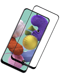 Противоударное стекло FAISON для SAMSUNG Galaxy A71, Super-D, 0.4 мм, черное, полный клей