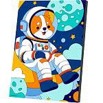 Картина по номерам для детей на холсте с подрамником «Корги космонавт», 20 х 30 см 10667303