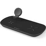 Зарядная станция 3в1 DEPPA Qi, Galaxy Watch, Galaxy Buds, 17,5 Вт, черная (24011)