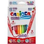 Фломастеры двусторонние 12 цветов, Carioca Birello 2.6/4.7 мм 3044812