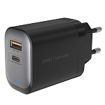 Сетевое ЗУ 1USB/1Type-C PERO TC28 ULTIMATE, серый, 40W