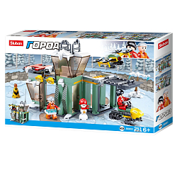 Конструктор SLUBAN Город: Зимняя база спасателей (251 дет.)
