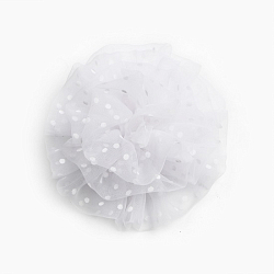 Бант для волос на резинке школьный, белый, 10 см, Кошечка Мари