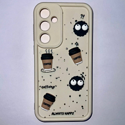 Задняя накладка NONAME для Samsung Galaxy A55 объемный Coffee бежевый цвет