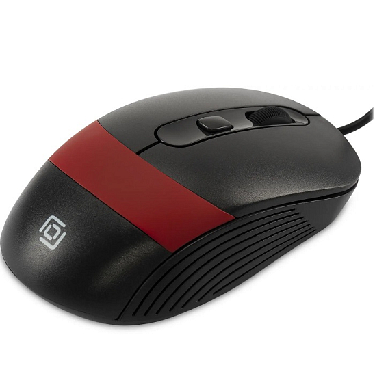 Мышь OKLICK 310M черный/красный для ноутбука