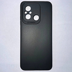 Задняя накладка Мобилис для Xiaomi Redmi 12C, черный, матовая с защитой камеры