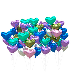 Набор воздушных шаров Bebelot (хром, форма - сердце, 100 шт., 25 см, разноцв.)