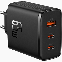 Сетевое ЗУ 1USB/2Type-C BASEUS P10152301113-00, черный, 65W GAN