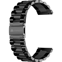 Универсальный металлический ремешок LYAMBDA KEID 22mm Black (DSG-05-22-BL)