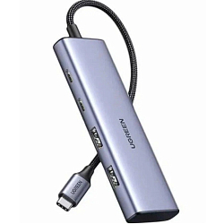 USB Type-C Хаб UGREEN CM473 (15395) серый космос, 4 Type-C