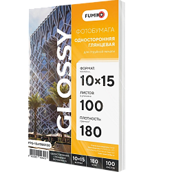 Фотобумага FUMIKO глянцевая односторонняя 180г/10x15/100л