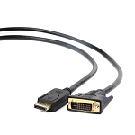 Кабель DisplayPort <--> DVI  1.0м Cablexpert CC-DPM-DVIM-1M черный, экран, пакет