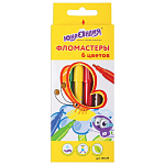 Фломастеры ЮНЛАНДИЯ  6 цветов, "ЭКЗОТИКА", вентилируемый колпачок, картон, 151419