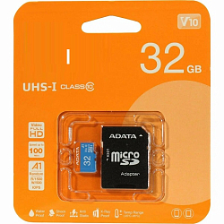 Micro SD 32Gb A-Data Class 10 Premier Pro A1 UHS-I (100 Mb/s) + адаптер SD