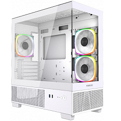 Корпус Powercase Vision Micro M3W, Tempered Glass, 3x 120mm ARGB PWM Fan, белый, mATX (CVMMW-A3)