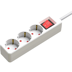 Сетевые фильтр 2.0м RITMIX RM-230K White, 3 розетки, 16A