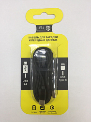 Кабель USB <--> Type-C  1.0м JETACCESS JA-DC31 в оплётке, черный