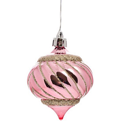 Новогоднее подвесное украшение "Капелька в розовом" из полистирола / 6x6x7,5см арт.89155