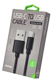 Кабель USB <--> Type-C  2.0м DORTEN DN303401 Metallic Series (black/черный)
