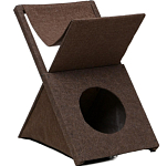 Домик для кошек с когтеточкой  "Икс", раскладной с гамаком, ковролин, микс цветов 1359118