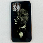 Задняя накладка Craft, для iPhone 12 Pro Max, стекло c принтом, "Лев"